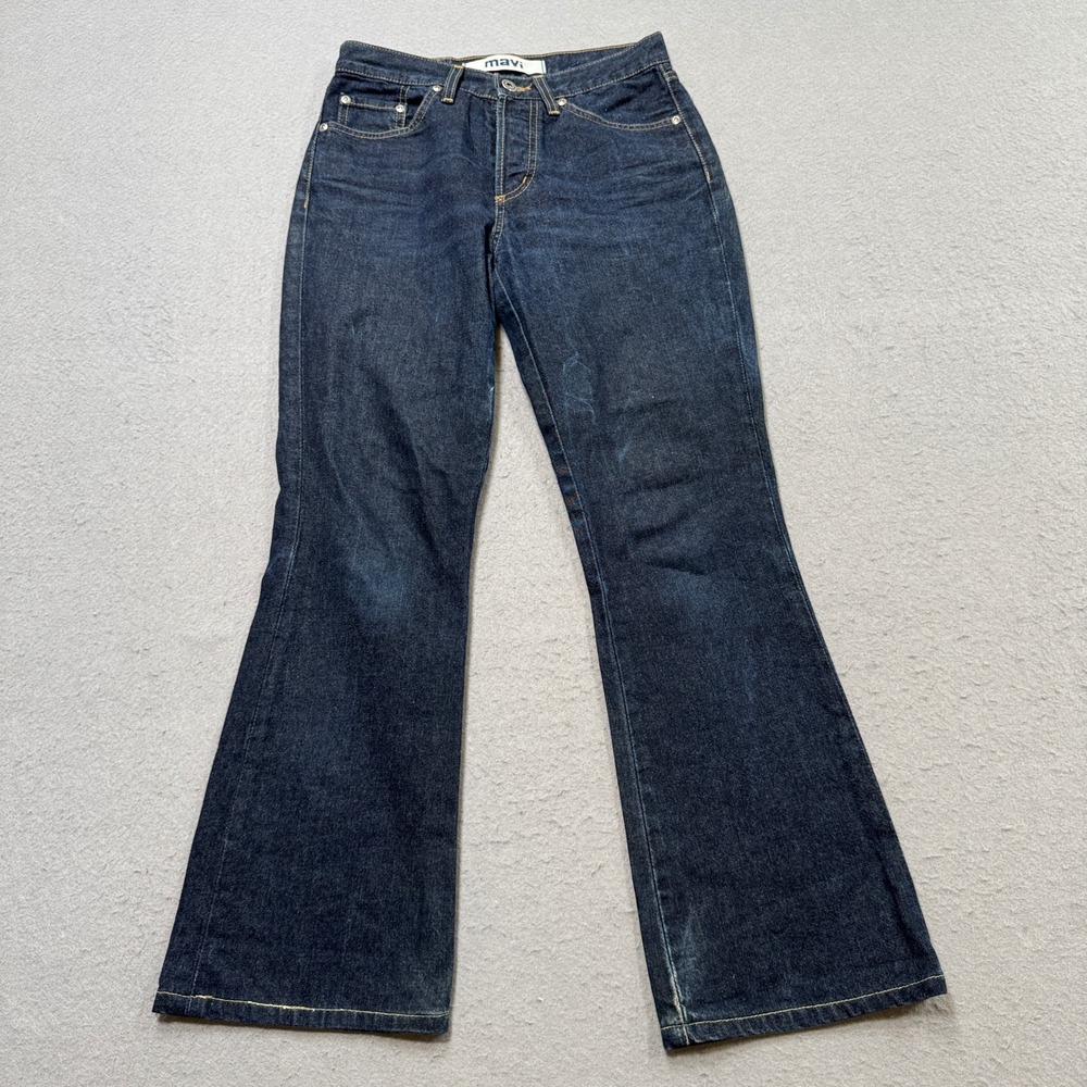 Mavi Flare Jeans Women's 26x30 Blue Dark Wash Molly Low Rise Button Fly Cotton